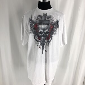 Miami Ink Shirt Mens XLT White Skull Tattoo Grunge Streetwear
